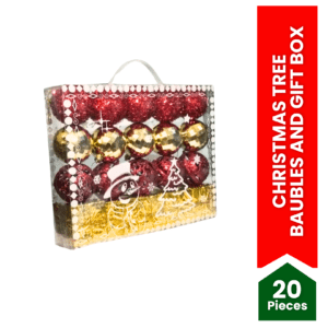 Christmas Tree Baubles & Gift Box (Pack of 20)