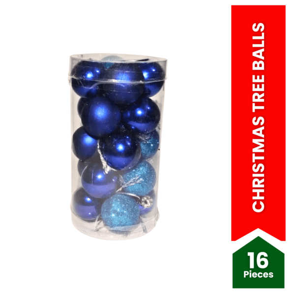 Christmas Tree Blue Baubles (Pack of 16)