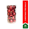 Christmas Tree Red Baubles (Pack of 16)