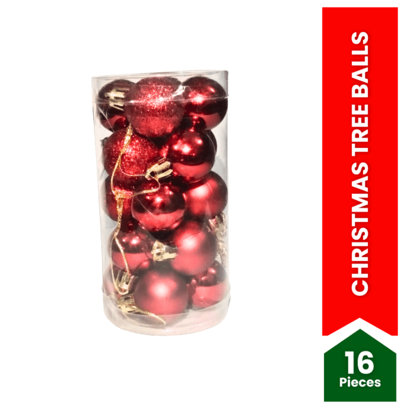 Christmas Tree Red Baubles (Pack of 16)