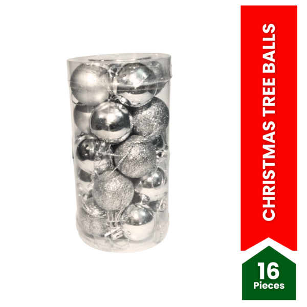 Christmas Tree Silver Baubles (Pack of 16)