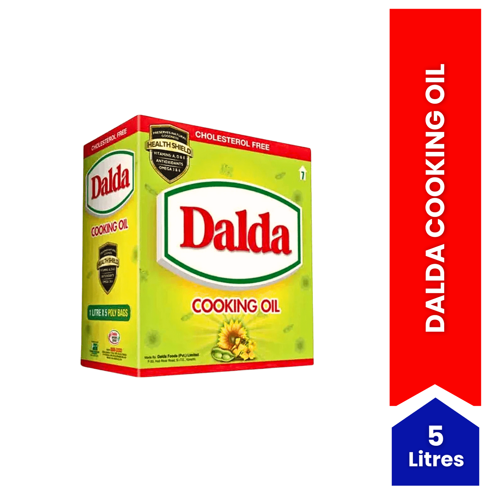 Dalda Cooking Oil - 1 Ltr Each 5-Packs - Spiice Bazaar - Image 2